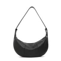 Stylish Top Layer Cowhide Shoulder Dumpling Bag Elegant Adjustable Shoulder Strap Crossbody Bag Waterproof Zipper Versatile Bag juoda
