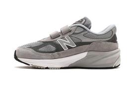 New Balance 990v6 Hook & Loop Little Kid Wide 'Castlerock' 31 gray