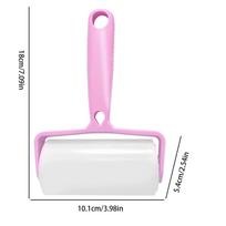 Reusable Lint Roller Reusable Pet Hair Roller Sticky Lint Remover Portable Sticky Roller Pet Lint Removal Travel Sticky Lint rožinė
