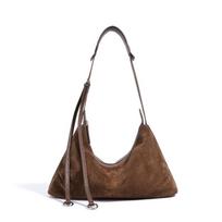 Autumn and winter suede new versatile portable dumpling bag women's design sense niche leather fashion women's crossbody shoulder bag length 39cm*width 13cm*height 24cm ruda