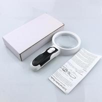 20X LED Magnifying Glass with Dual Illumination 90mm Lens Comfortable Rubber Handle for Microscopy and Repair Tasks China Mainland