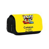 Cuphead Themed Childrens Pencil Case With Double Layers For School And Travel juoda