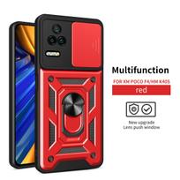 For Xiaomi Poco F4 Case Poco F4 Cover Poco F4 Magnetic Ring Holder Armor Phone Case Slide Camera Protect Back Cover Poco F4