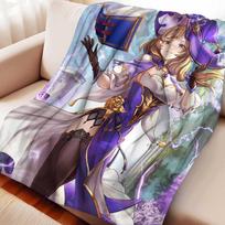 Genshin Impact Astrologist Mona Megistus Flannel Blanket Cover Warmth Soft Anime Blanket Multifunctional Decor Universal Blanket 130x150cm