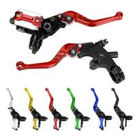 Motorcycle Left Clutch handle Right Brake Pump Master Cylinder Hydraulic Brake Lever  For Dirt Pit Bike ATV Quad Moped Scooter raudona