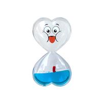 Creative Heart Shaped Liquid Motion Timer with Animated Face and Flowing Droplets Desktop Ornament for Stress Relief and Decorative Use one size mėlyna