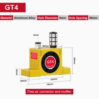 GT Series Pneumatic Turbine Vibrator Air Operated Vibrator for Hopper Silo Flow Aid GT4 GT6 GT8 GT10 GT16 Industrial Use Standard