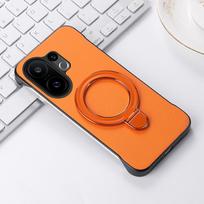 For VIVO X200 FE Frameless Leather Hard PC Case for VIVO S30 Pro Mini S 30 Wireless Charge Magnetic Ring Holder Cover Shell For VIVO X200 FE