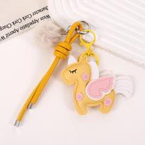 Cartoon Zodiac Pony Bag Pendant Elegant Chinese New Year Gift Unique Horse Keychain  Phone Charm geltona