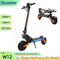 iScooter W12 70KM/H Electric Scooter Dual Drive 3000W Motor 52V25AH 11  Off-Road Tires Foldable Disc Brakes E Scooter W12 70KM/H juoda