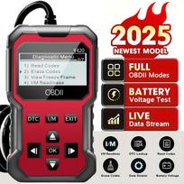 V420 Obd2 Diagnostic Scanner, Comprehensive Obd2 Code Reader with Reset Function, Data Stream, I/M Readiness, Vehicle Information and Voltage Test, raudona