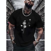 Men'S T Shirt Casual Street Style Dandelion Butterfly Pattern Tee Adult Fashion Daily Wear for Men S įvairiaspalvis