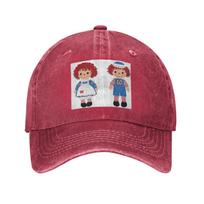 Raggedy Ann And Raggedy Andy The Vintage Dolls Denim Fabric Cap Casual Baseball Caps Adjustable Hat Summer Unisex Baseball Hats One Size