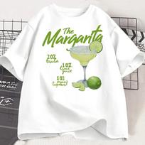 Gothic Summer Aperol Spritz Print Drink Cocktail Pattern Round Collar Loose Casual Tops Short Sleeve Tshirt Women Clothes S