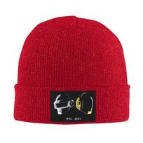 Daft Punk Electronic Music Band Tribute Helmet Art Warm Knitted Cap Bonnet Hat Autumn Winter Outdoor Beanies Hats for Unisex Womenx One Size
