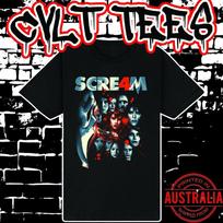 Scream 4 Movie Shirt ~ Premium Black Gildan Cotton Tee Unisex T-Shirt S įvairiaspalvis