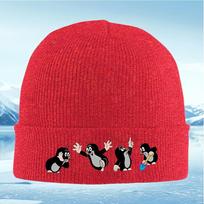 Mole cartoon funny poses pointing digging Unisex Women Unisex Knitted Hat Beanie Pullover Cap Winter Thermal Warm Christmas Outdoor