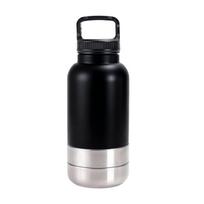 3-in-1 Dog Water Bottle Dispenser Stainless Steel Insulated Dogs Travel Bottles 32oz with 2 Detachable Bowls for Dog Lovers juoda
