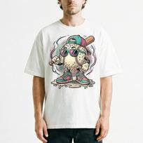 Baseball Character Sprinkles Sunglasses Bat Vintage T-Shirt Sports Candy Tee S įvairiaspalvis