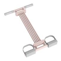 Pedal Resistance Band with Handle, Adjustable Abdomen Waist Arm Legs Workout Band, Sit-Up Tension Rope Ankle Puller Exercise Equipment A rožinė