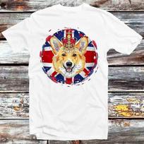 Platinum Jubilee Corgi Crown King Coronation Union Jack Flag T Shirt Mens Womens Tees Top B1414 XL