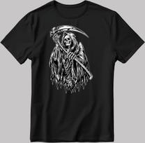Grim Reaper Skeleton S.Sleeve White-Black Men/Women T Shirt Mens Womens Tees Top K1013 S