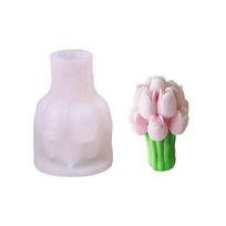Flexible Silicone Tulip Bouquet Candle Molds DIY Handmade Soap Making Mold  Kitchen Bakeware As shown
