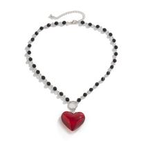 Gothic Big Love Heart Kaklo papuošalas moterims Vintažiniai krištolo karoliukai Choker Helovino papuošalai Y2K Priedai