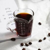 Kavos ir pieno puodelis Mažas matavimo puodelis su mini skale, Stiklinis matavimo puodelis, Espresso matavimo puodelis, SGlass