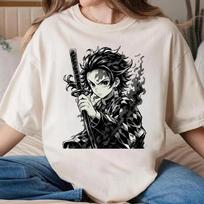Anime Demon Slayer Kamado Tanjiro Shirt Demon Slayer Anime Sweatshirt Anime XL