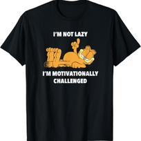 Garfield I'm Not Lazy T-Shirt S juoda