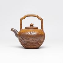 320ml Yixing Purple Clay Teapot Handmade Lifting Handle Pot Raw Ore Wood-fired Porcelain Mud Tea Maker Kettle With Infuser Zisha
