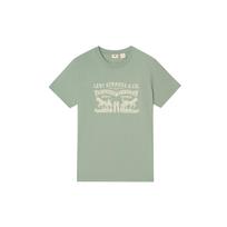Levis Relaxed American Vintage Casual Double Horse Print Knit Short Sleeve T-Shirt Unisex Tops Gray-Green 004IT-0005 S