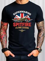 Vyriški Vintažiniai Britų Antrojo Pasaulinio Karo Spitfire Skraidymo Marškinėliai Retro Karinės Aviacijos Grafiniai Marškinėliai Medvilniniai Marškinėliai Teminiams Renginiams Vasaros Viršus S