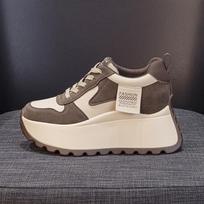 2025 spring new thick-soled inner height increase of 8cm color matching fashion versatile small casual board shoes sports shoes women 34