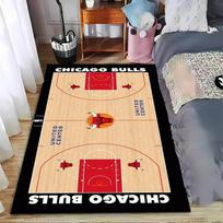 Basketball Court Rug with Chicago Bulls Logo and United Center Design Suitable for use as an anti-slip for living room bedroom sofas 40x60cm( 15x23in )