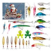 Fishing Lure Advent Calendar 2025 Christmas Countdown Calendar Fishing Tackle Set 24 Days Christmas Calendar Countdown Fish Bait (as the picture,L)
