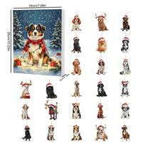 2025 Dog Advent Calendar, Keychain Countdown Calendar with 24 Acrylic Pendants Christmas Decoration Perfect for Dog Lovers 24 days
