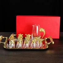 Glass Liquor Decanter and Shot Glass Gift Set