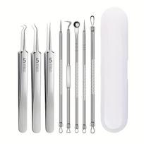 8-Piece Blackhead Remover Kit – Stainless Steel Blemish & Acne Extraction Tools – Professional Pimple Popper Set for All Skin