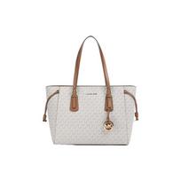 MICHAEL KORS Voyager Presbyopia Printed Retro Artificial Leather Tote Bag Tote Bag Shopping Bag Shoulder Bag Medium Women's Vanilla White balta