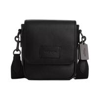 Coach 16 Textured Logo Plaque Pebble Grain Magnetic Closure Crossbody Bag Small Unisex Crossbody Bag Black CO914-JIBLK Basic Set (Bag+Dust Bag)