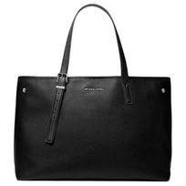 MICHAEL KORS Hudson Pebble Logo Cowhide Tote Bag Medium Men's Black juoda
