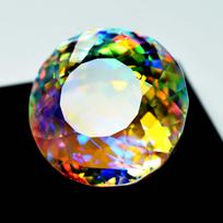 A++ Lab-Created Rainbow 62 Carat Mystic Topaz Round Cut CERTIFIED Loose Gemstone 23.4 mm approx įvairiaspalvis