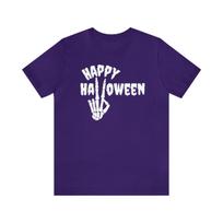 Happy Halloween Skeleton Peace Sign T-Shirt Bella Canvas S įvairiaspalvis