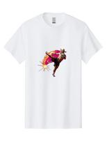 Muay-Thai-Kick Mens Graphic Tee, 100% Cotton, Casual Summer Wear S įvairiaspalvis