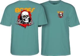 Powell Peralta BONES RIPPER Skateboard T Shirt AQUATIC S įvairiaspalvis
