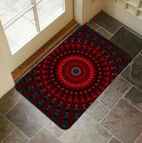 2D Spiral Print Doormat Soft Non-Slip Entrance Rug Psychedelic Geometric Pattern Floor Carpet for Entryway Indoor Home Decor 40x60cm