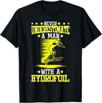 Hydrofoiling Efoil Surfer Hydrofoil Surfing Board Efoiler T-Shirt S įvairiaspalvis
