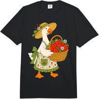 Goose Gardening Summer Fruits Strawberry Cottagecore Comfort Colors Adult Heavyweight T-Shirt S įvairiaspalvis